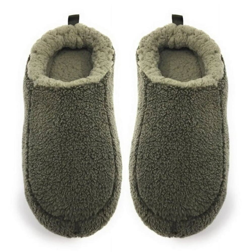OOOH GEEZ! - Men’s Olive Sherpa Fleece Slipper Shoes - Sz M(9-10) - NWT